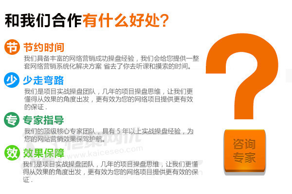 愷策網(wǎng)優(yōu)是一家專業(yè)做營銷型網(wǎng)站的公司，能為您的項目提供效果保證